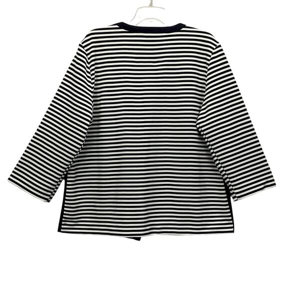 Alfred Dunner Blazer "Seas The Day" Women's Size 16 Open Front Nautical Striped - Picture 7 of 7
